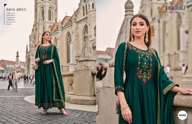 Bibbojaan By Lily And Lali Vichitra Silk Anarkali Style Readymade Suits Wholesale Shop In Surat